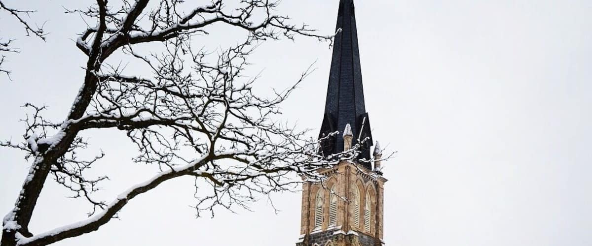April snow in downtown Cambridge Ontario