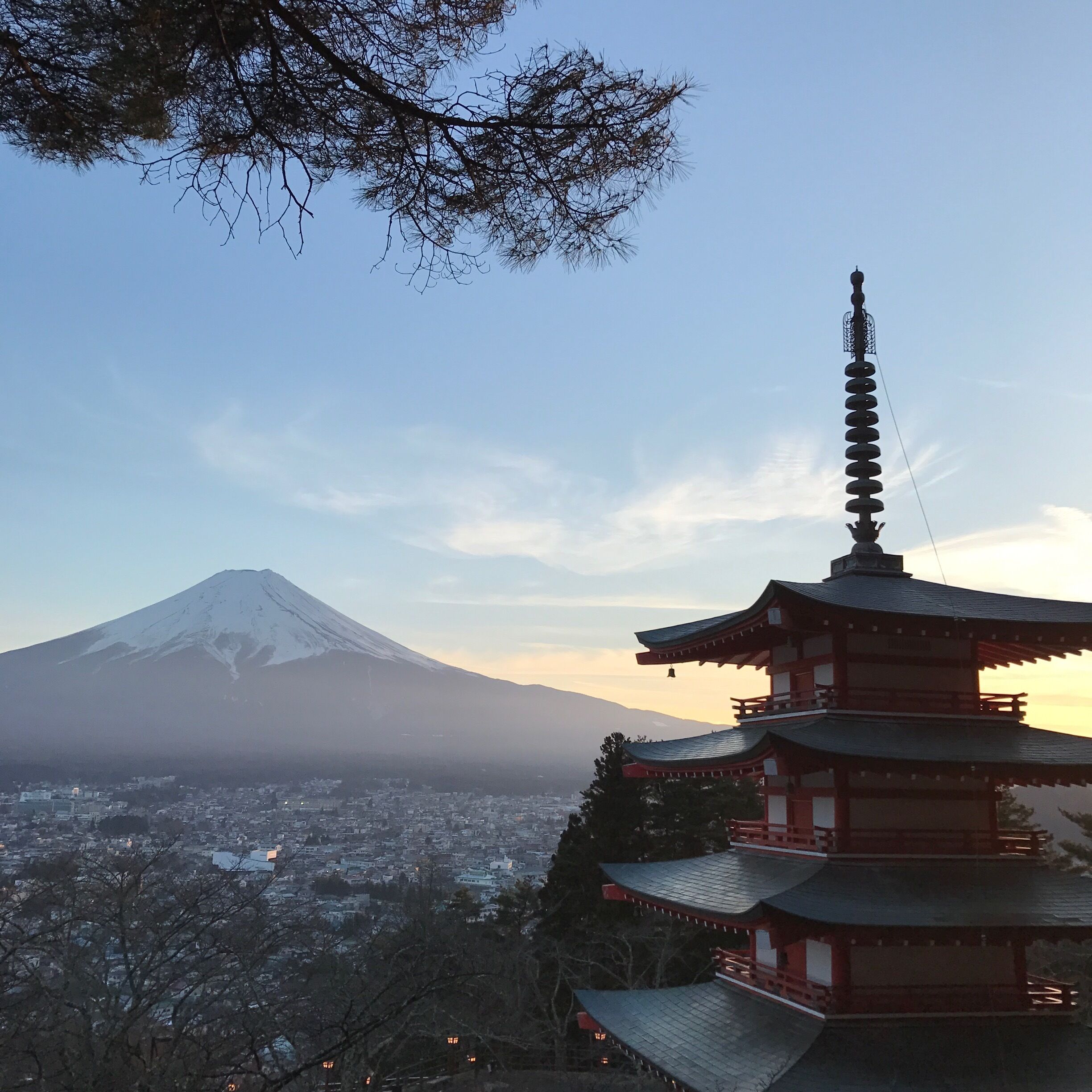 Mt. Fuji + pagoda. #japan #mtfuji