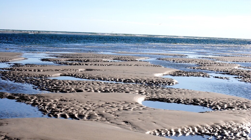 Whrightsville Beach NC is a unique
quiet place with beautiful display of sand patterns and sand bars left after tide has gone out.