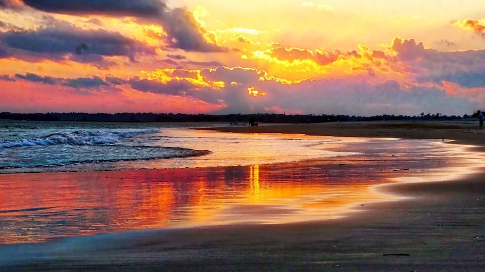 Sunset at the south end of Wrightsville beach