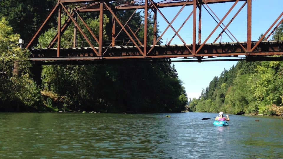 Kayaking down the tualatin river. Simple float not much current, easy for first timers and can do an out and back as short or as long as you want. #tualatin #kayak