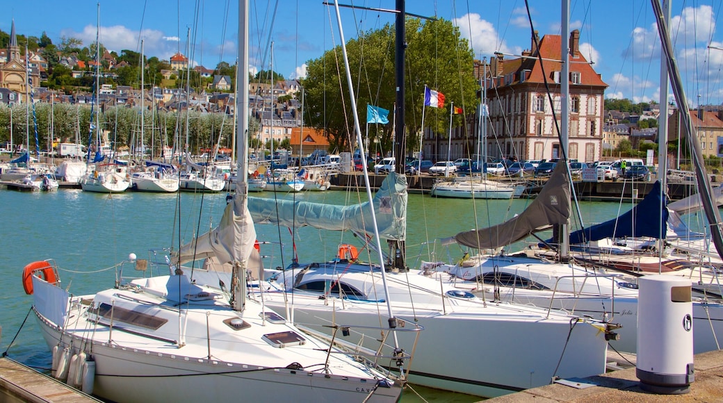Deauville featuring a marina
