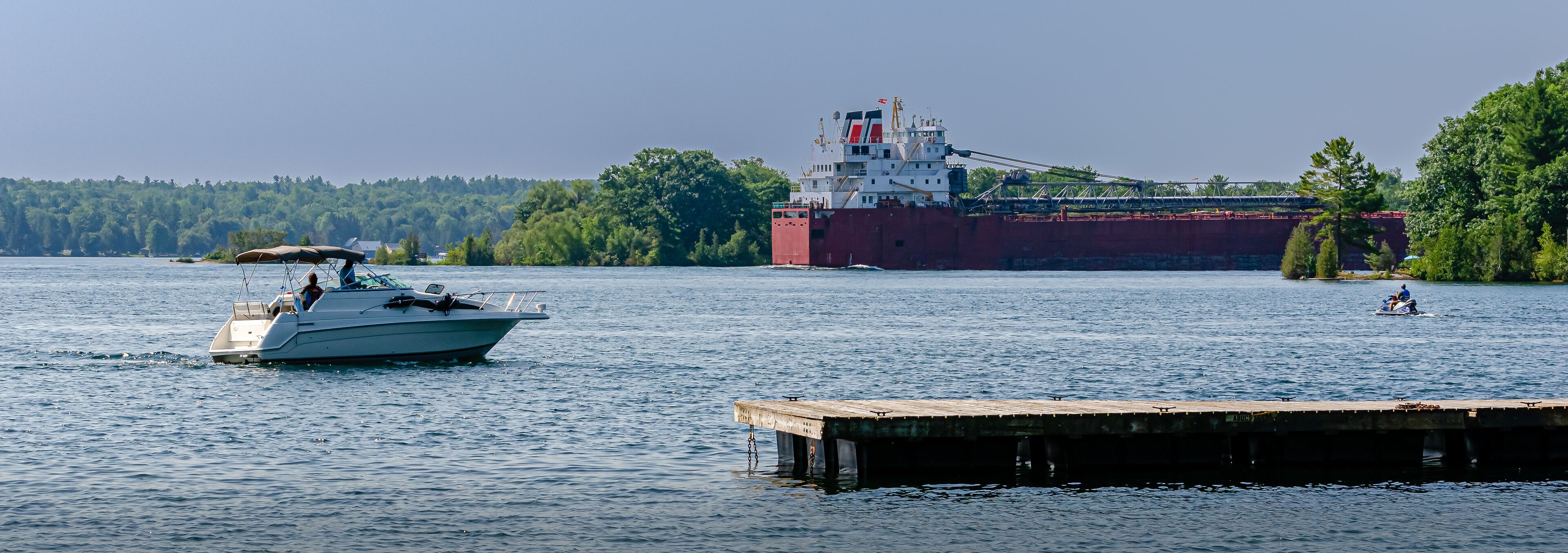 Panoroma of boats on the St. Lawrence River