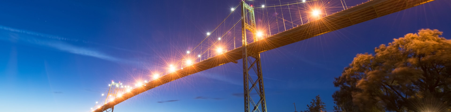 Thousand Islands Bridge at Night