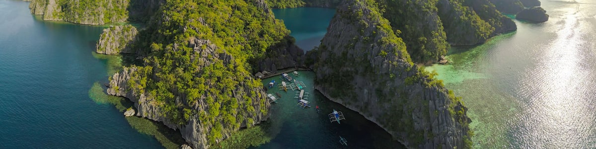 View of Barracuda Lake lagoon on Coron island