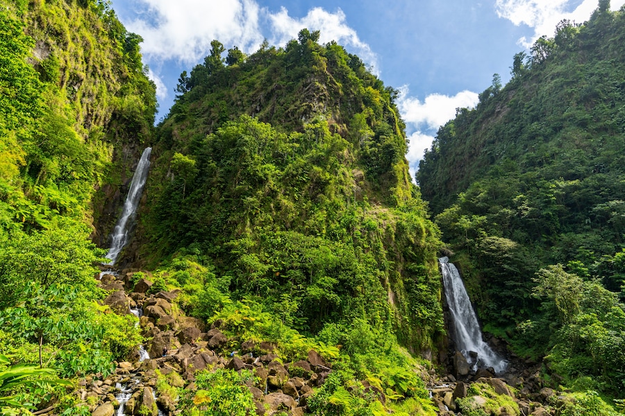 Dominica, Trafalgar Falls - 7 February 2024 - The spectacular Trafalgar Falls in Dominica