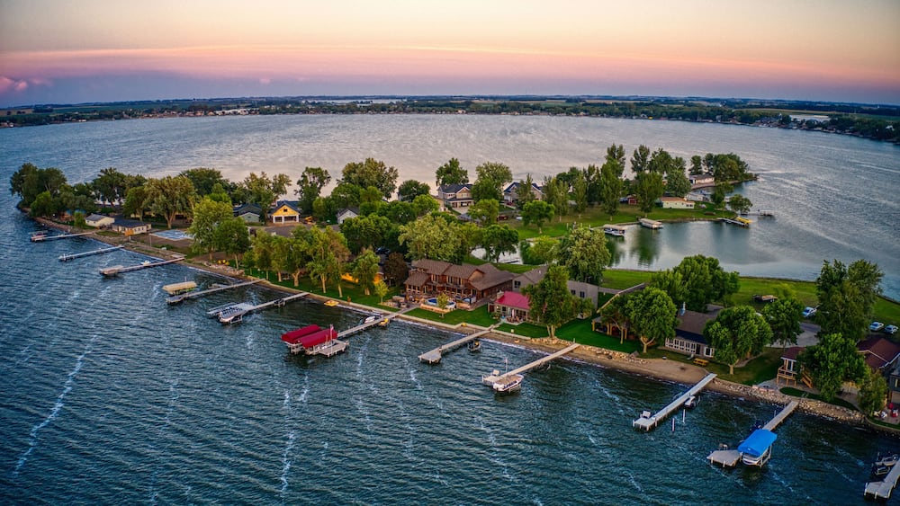 Aerial View of Lake Madison, South Dakota