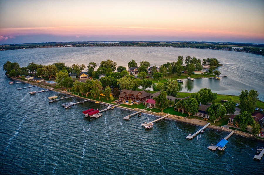 Aerial View of Lake Madison, South Dakota