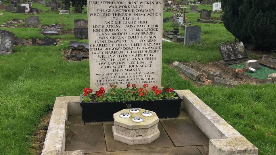 Monument to those who died in a record plant bombing during WWII.