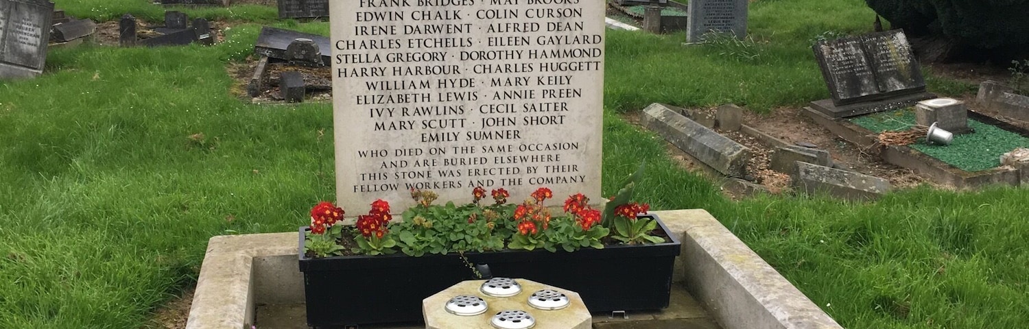 Monument to those who died in a record plant bombing during WWII.