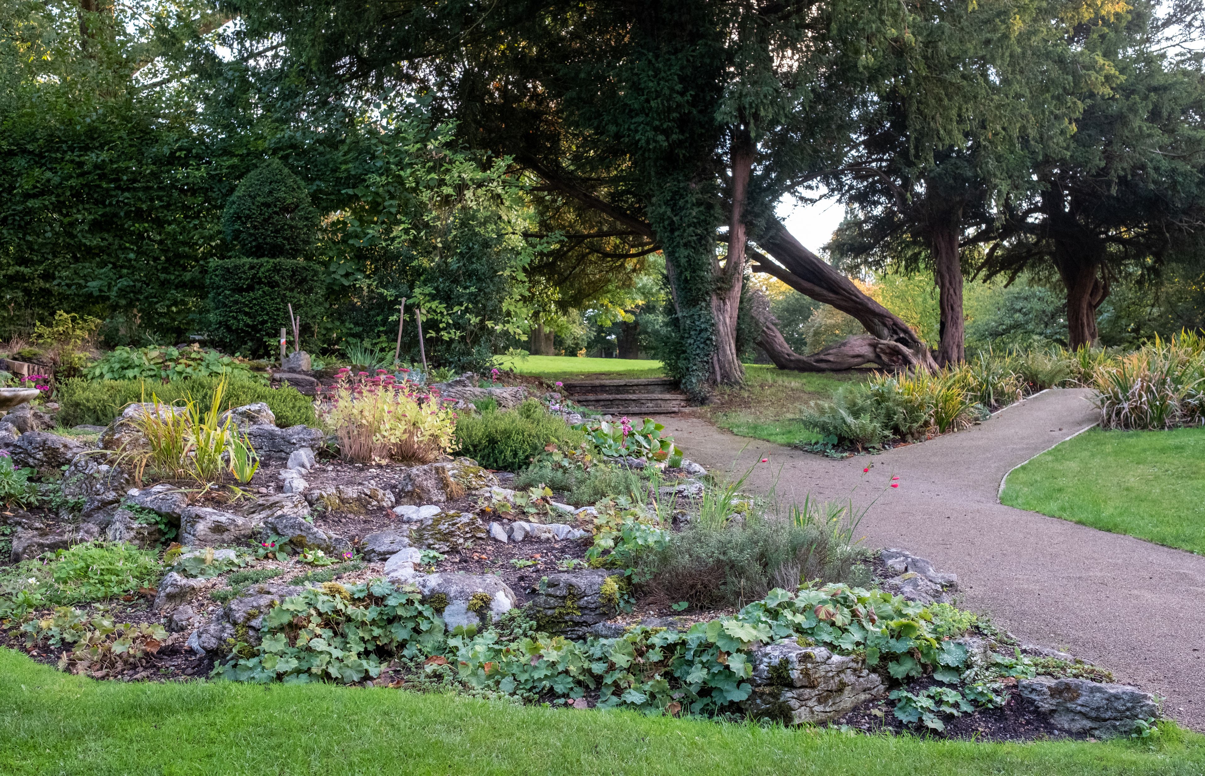 Park outside the walled garden at Eastcote House Gardens, photographed in autumn, Eastcote Hillingdon, UK
