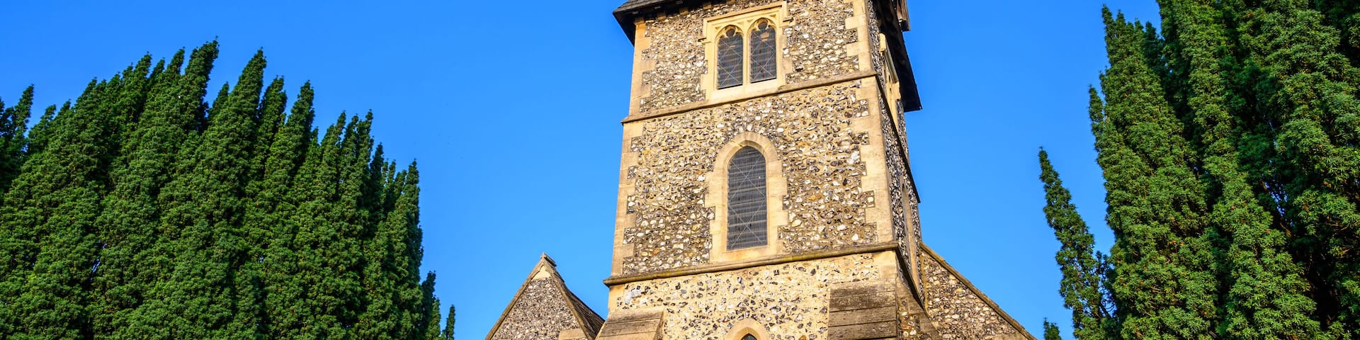 St Mary the Virgin Church on Hayes Street in Hayes, Kent, UK. This flint church was originally built in the 13th century and is Church of England. Hayes is in the Borough of Bromley in Greater London.
