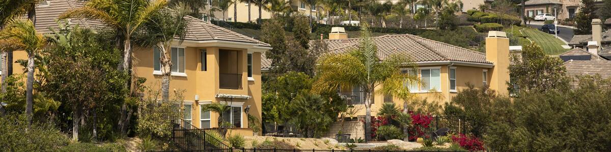 Daytime view of a neighborhood in Yorba Linda, California, USA.