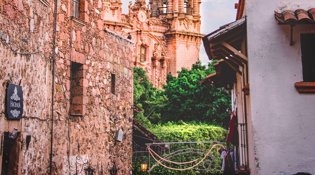Church of Santa Prisca.
The construction was ordered by José de la Borda and lasted 15 years. The design is amazing but when you enter you know that it was made with a lot of money! Everything is covered with wood and gold! The decor is like nothing I've seen before!
