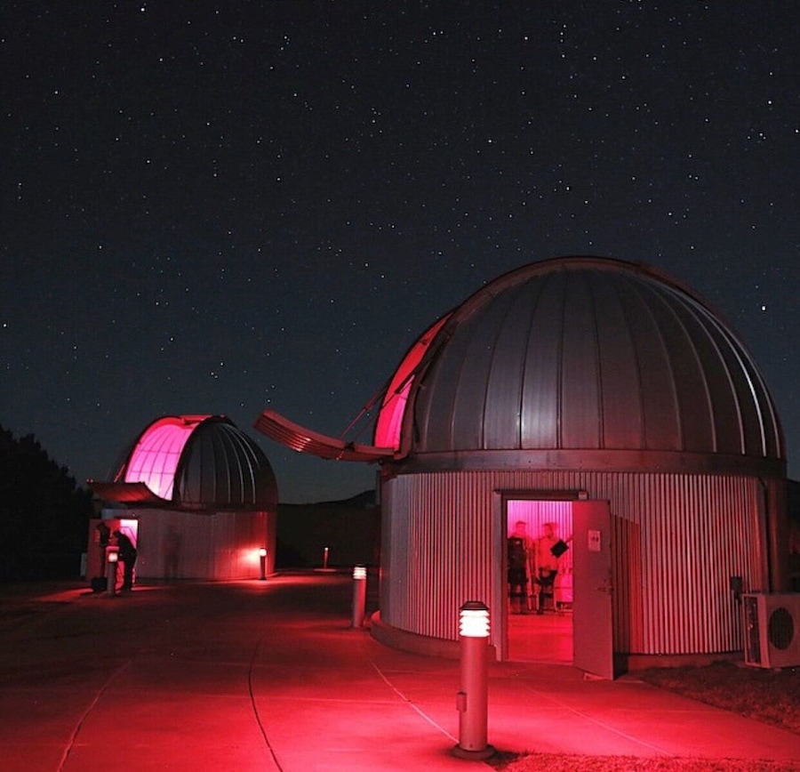 The Star Party program (~ 2 hours, depending on weather & crowd size) is fun for the entire family, and is open to everyone (reservations are nearly always required as this program frequently sells out.) Enjoy night sky constellation tours and views of celestial objects through a number of telescopes (varying in size up to a 24-inch Ritchey–Chrétien telescope) in the Rebecca Gale Telescope Park at the Visitors Center (i.e., NOT at the research telescopes at the top of our peaks) every Tuesday, Friday, and Saturday evening (schedule varies during the end-of-the-year holidays and Spring Break). Those with mobility issues, please note the distances involved with participating in the Star Party. There is a slight incline over that distance from the Center all the way through the Telescope Park to the Amphitheater with that latter structure being ~ 20 feet higher than the Center's front doors