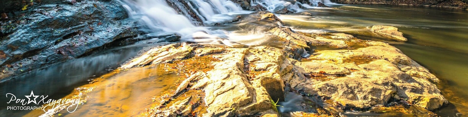 Beautiful waterfalls and the place is very nice and quiet . good place to play in the water.