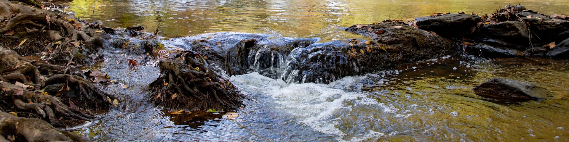 Shore-Styers Mill Waterfall in Yadkinville, NC showing eddy