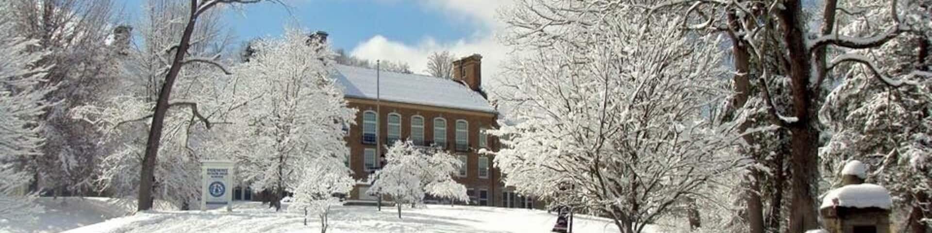 Beautiful winter landscape at my high school campus