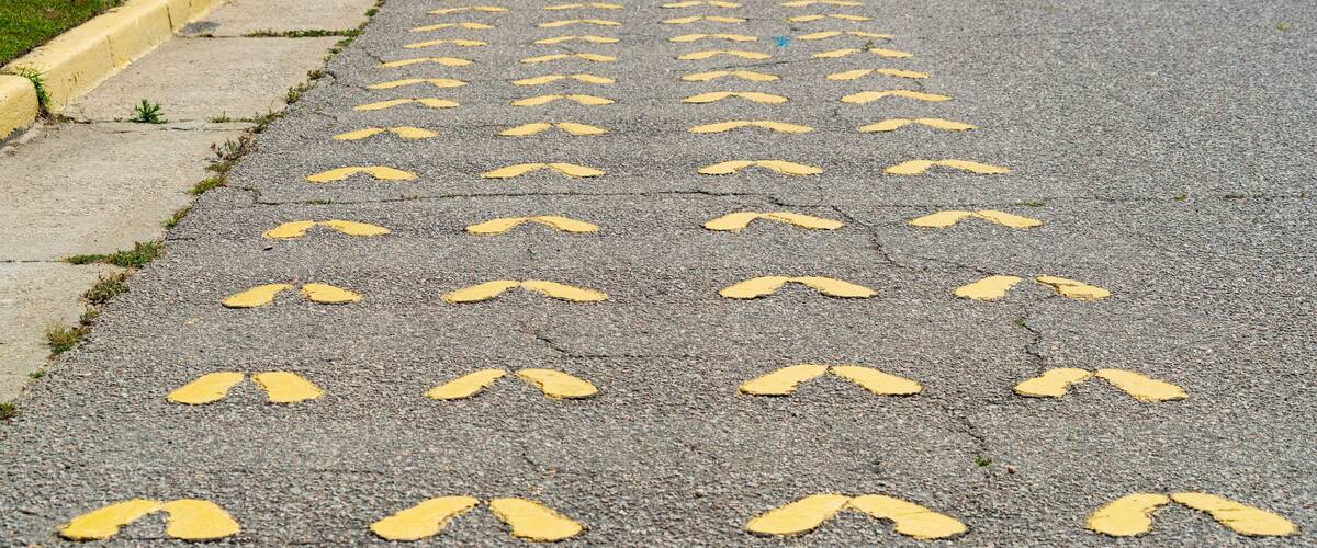 The Yellow Foot Prints at Marine Corps Recruit Depot, Parris Island, South Carolina