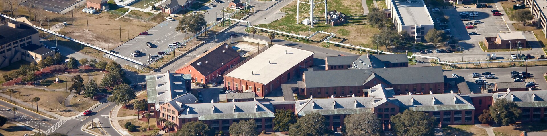 aerial shopping center at Parris Island, South Carolina