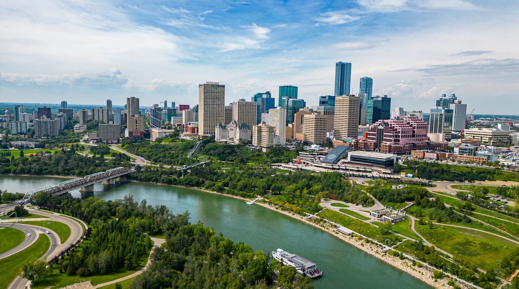 Aerial of the skyline of Edmonton, Alberta, Canada