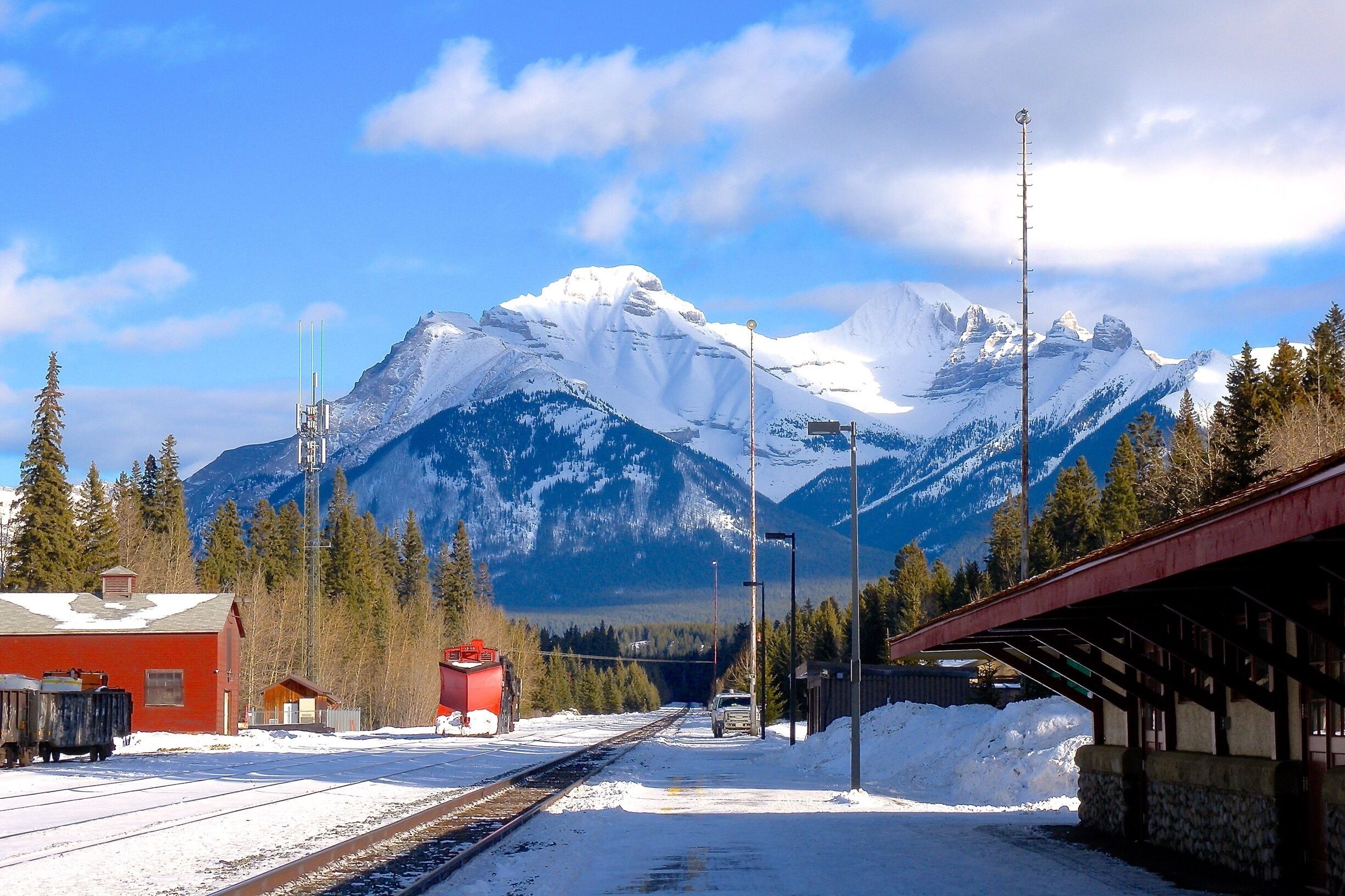 UNESCO World Heritage Site: Canadian Rocky Mountain Parks
An empty train station at Banff town, Banff National Park, Canada
#Canada r#BanffNationalPark #BanffTown #UNESCOWorldHeritageSite #CanadianRockyMountains #NationalPark #CanadianRockyMountainParks #Banff #Alberta #Railway #NorthAmerica #trainstation #mountain #snow #winter #OnTheRoad