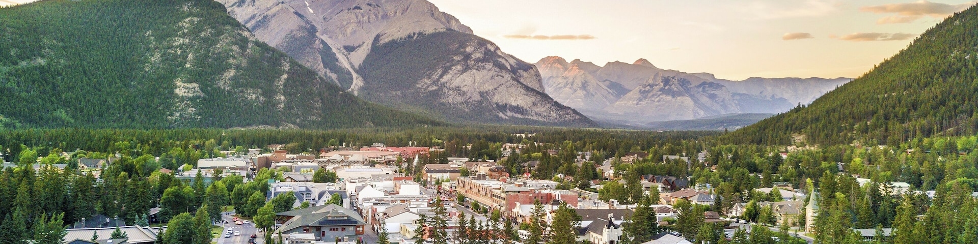 Cityscape of Banff in canadian Rocky Mountains, Alberta, Canada, North America