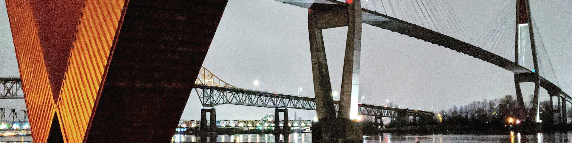New Westminster. SkyTrain bridge. Fraser River.