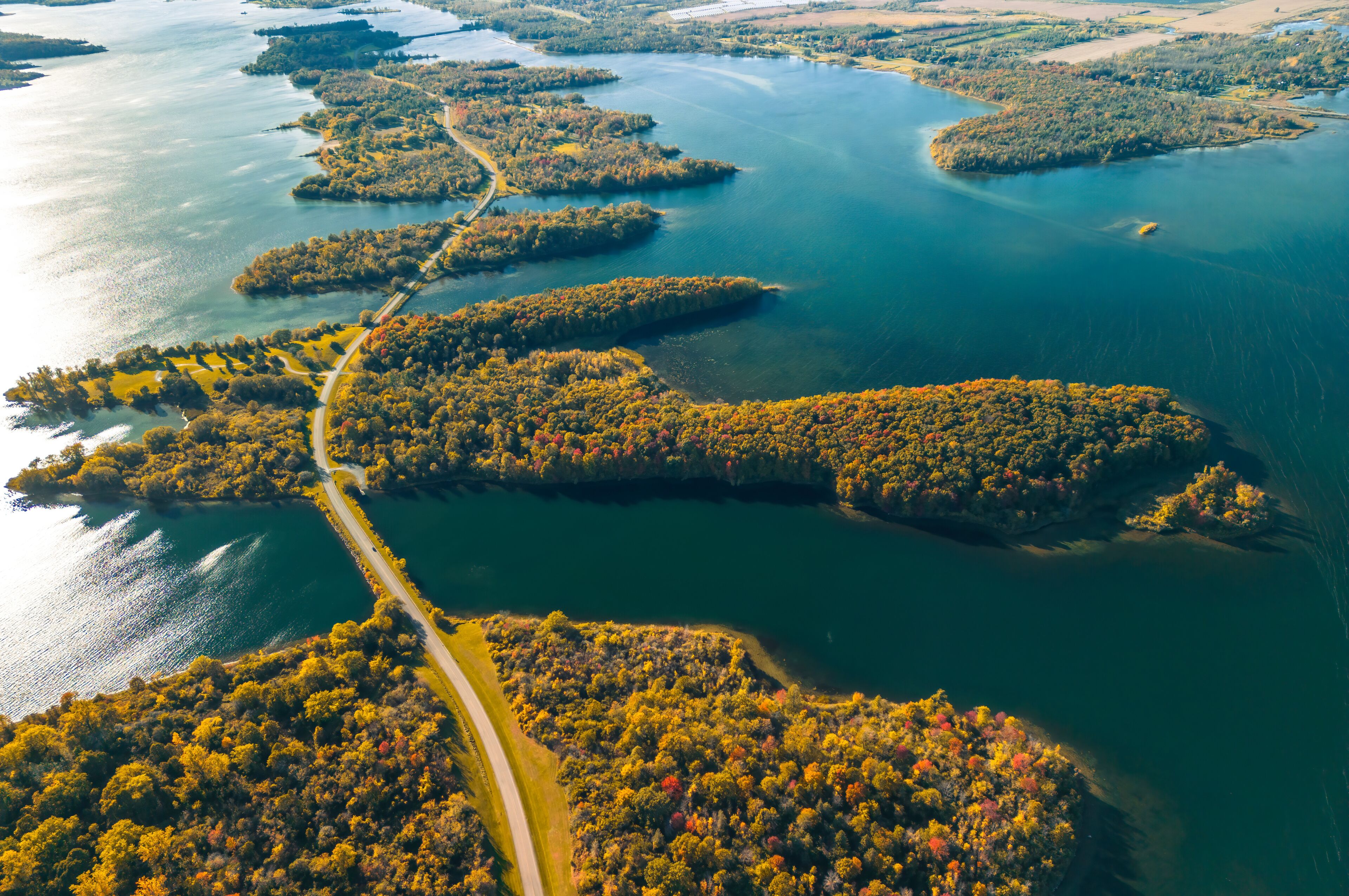 Aerial view of Long Sault Parkway, Canada