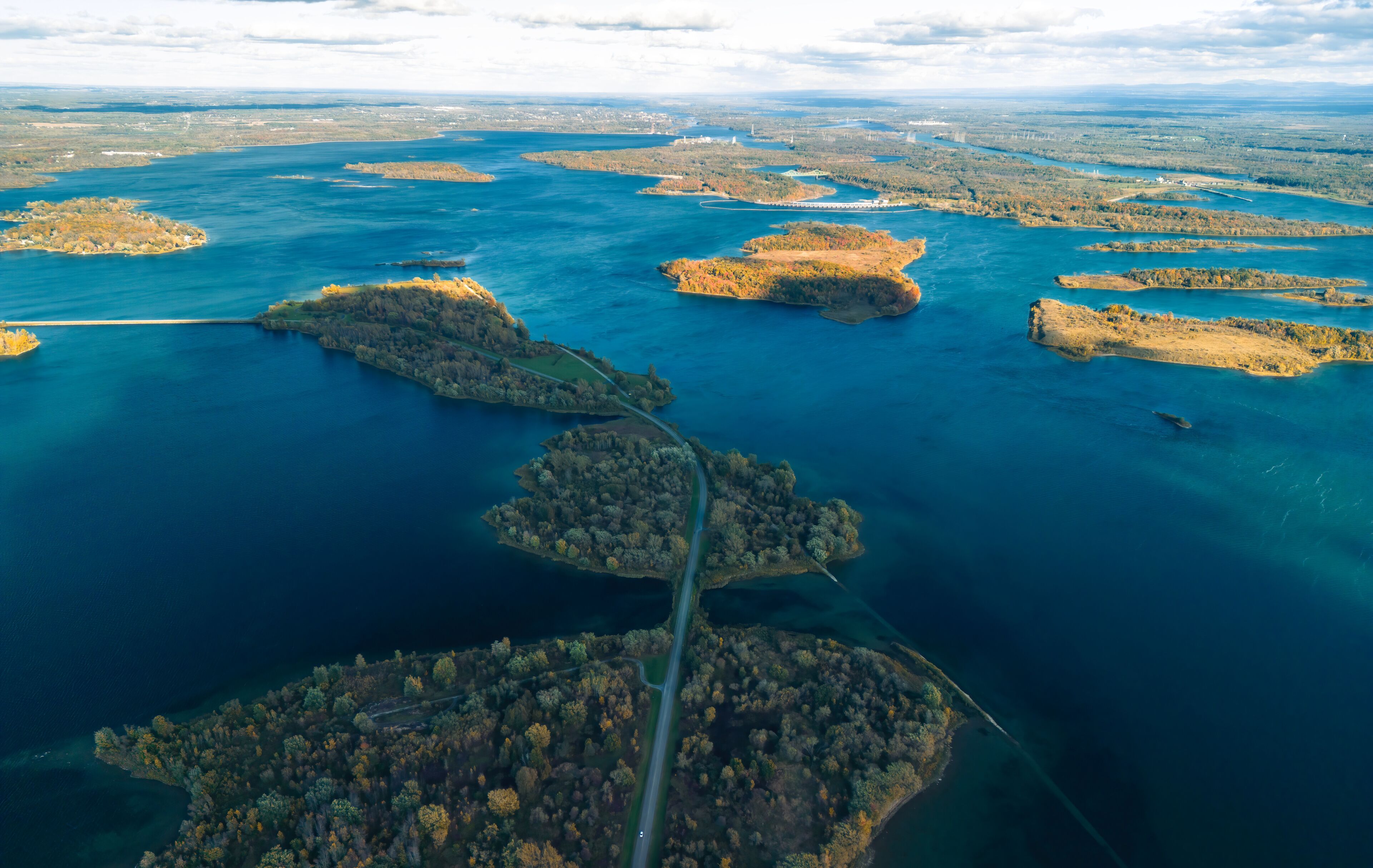 Aerial view of Long Sault Parkway, Canada