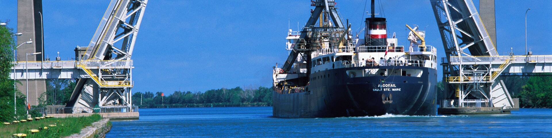 Ship, Welland Canal, St Catharines, Ontario, Canada