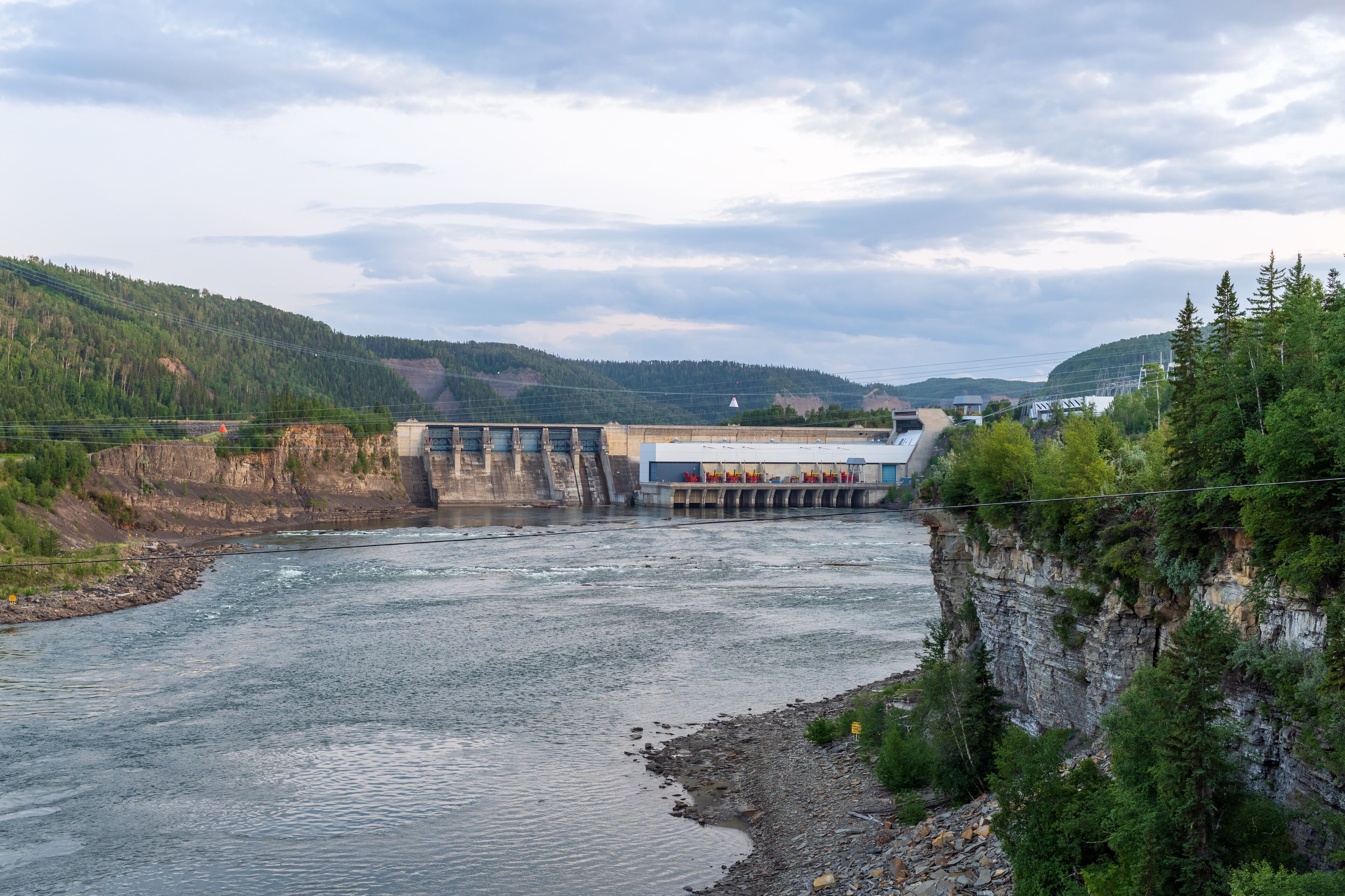 Peace Canyon Generating Station on the Peace River near Hudson's Hope,  British Columbia, Canada