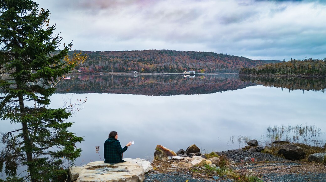 Morning reflections with coffee, Sherbrooke, NS