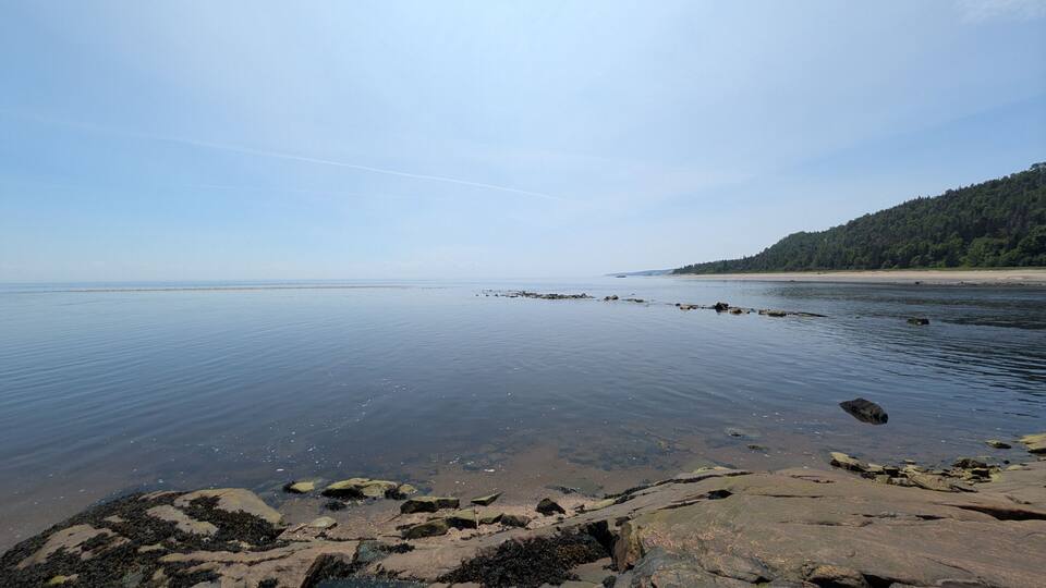 St Lawrence River shore in Forestville Quebec