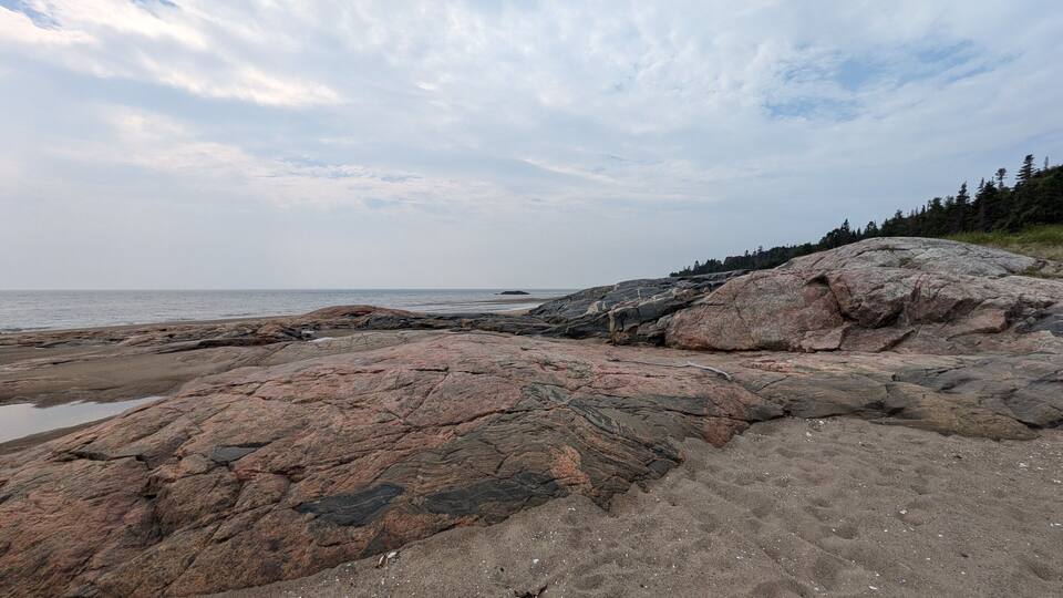 St Lawrence River shore in Forestville, Qc