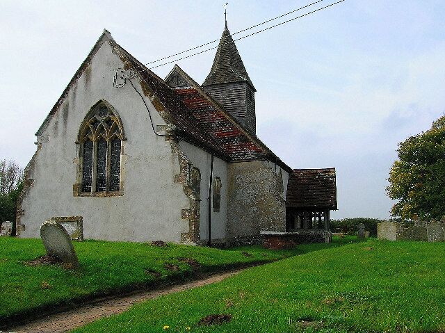 Chalvington Church. Looking west