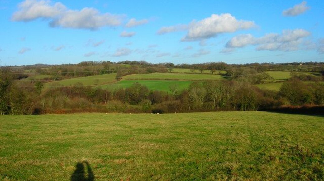 Christian's River Valley The small river follows the trees at the foot of the valley.