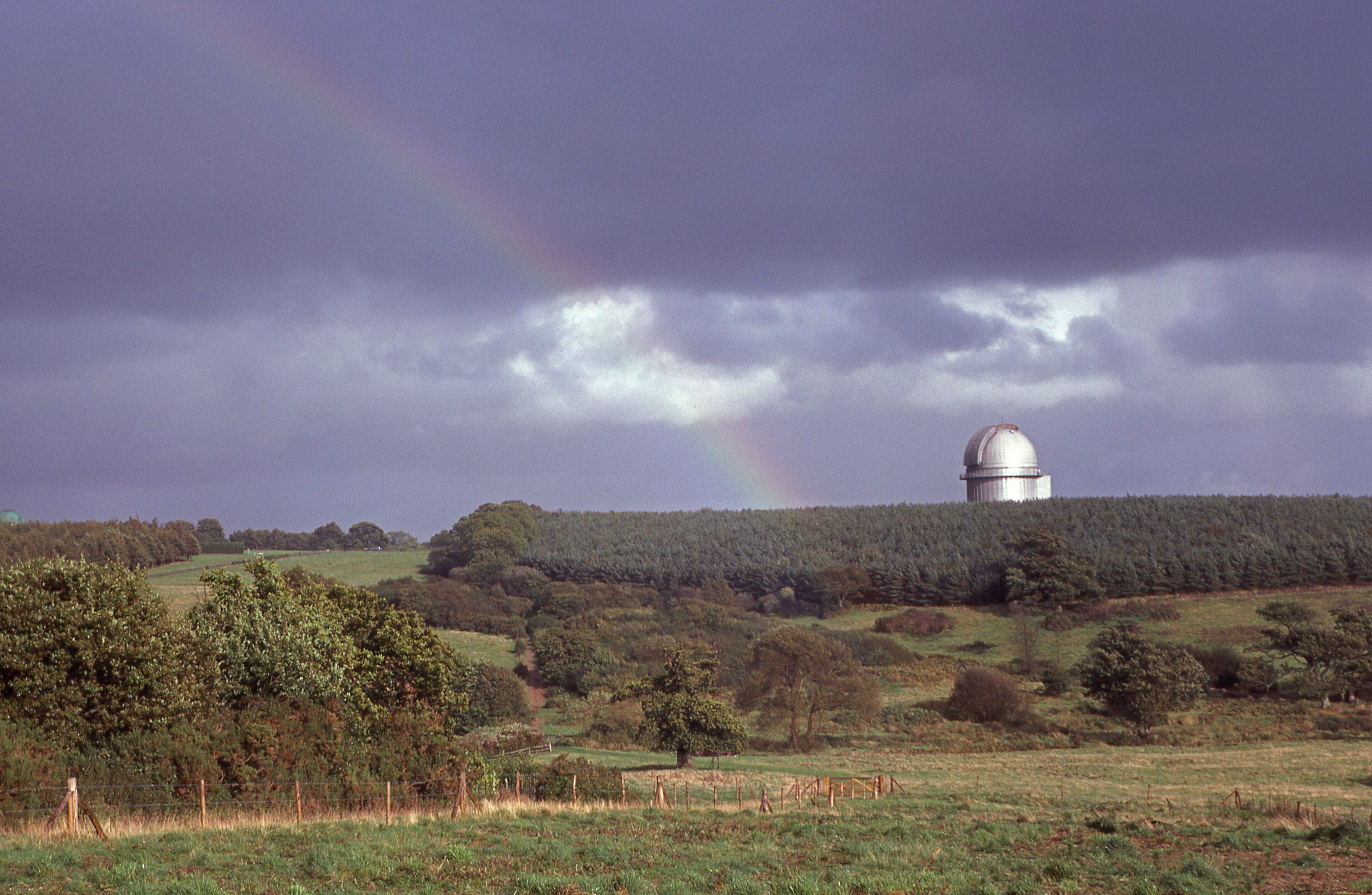 Rainbow over Herstmonceux The observatory dome in the picture used to house Isaac Newton telescope, which is now situated at La Palma in the Canary Islands.