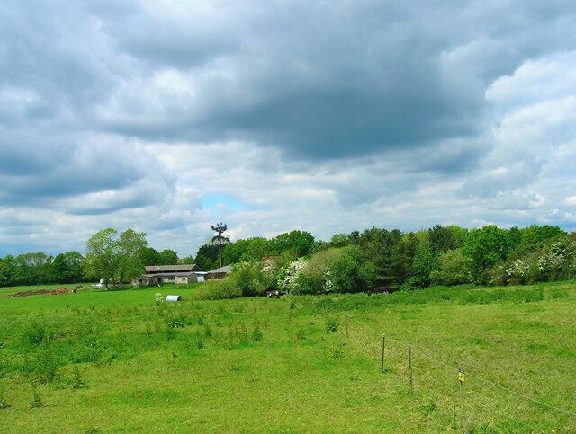 Brickfields Farm. Can you spot the cunningly disguised mobile phone mast?