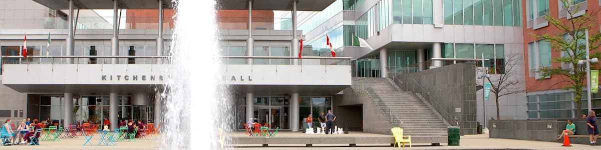 Kitchener which includes a fountain and a city