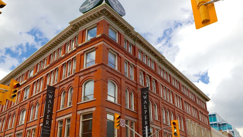 Kitchener which includes street scenes