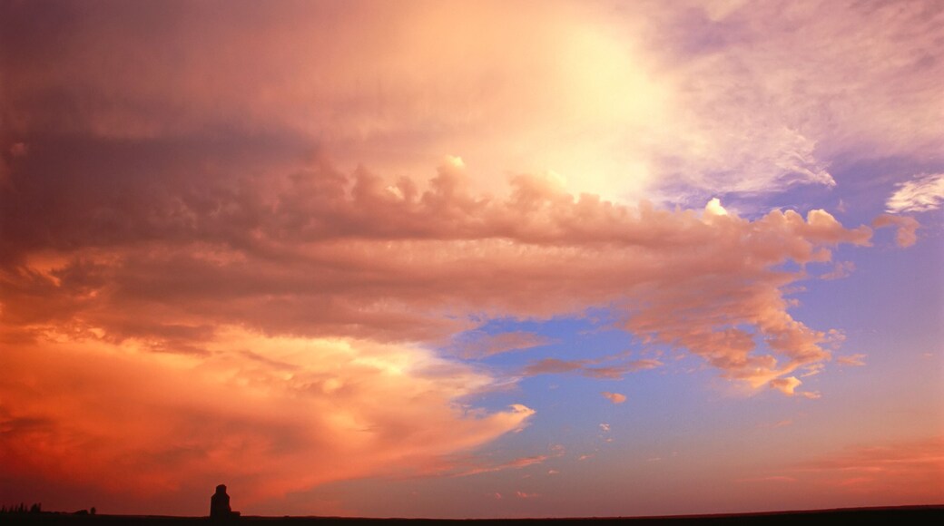 Sunset over Farmland Near Rosetown, Saskatchewan Canada
