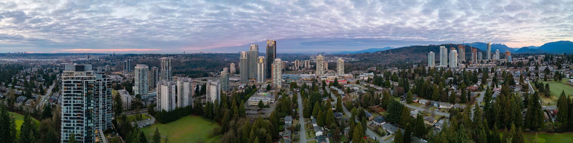 Highrise Buildings in Moder City. Coquitlam, Vancouver, BC, Canada.