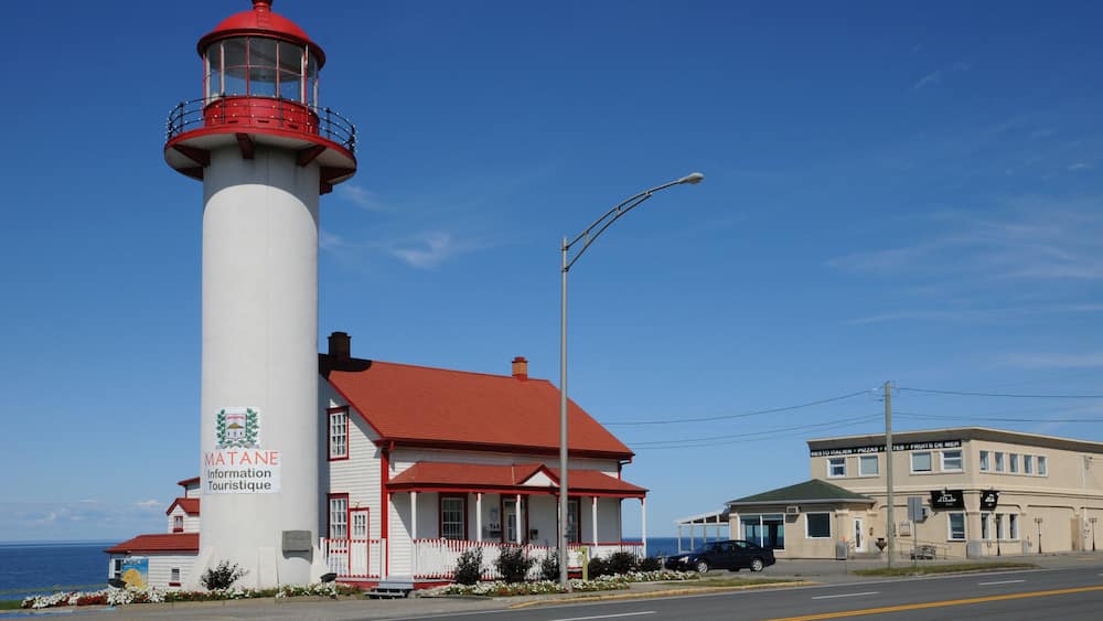 Quebec, the lighthouse of Matane in Gaspesie