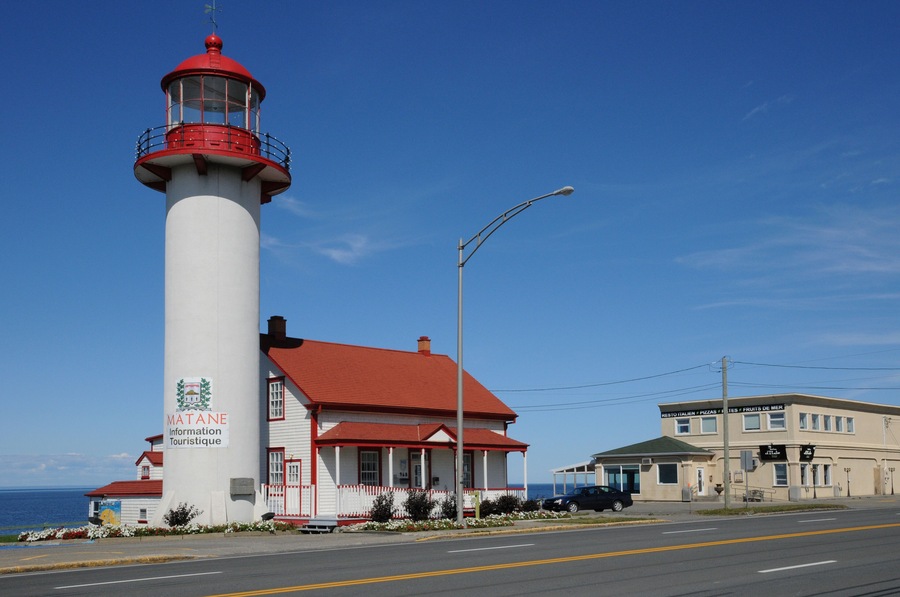 Quebec, the lighthouse of Matane in Gaspesie