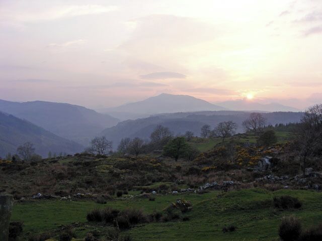 View towards Moel Siabod from bridleway near Dinas Mawr
