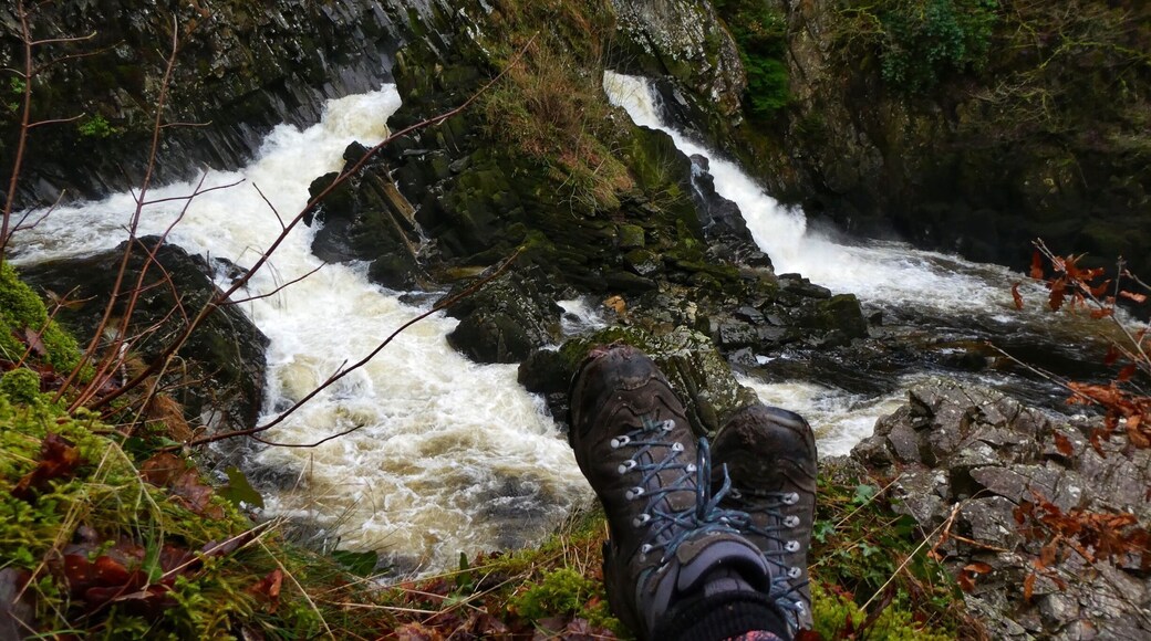 Nice view of Conwy Falls, oh and my boots as well