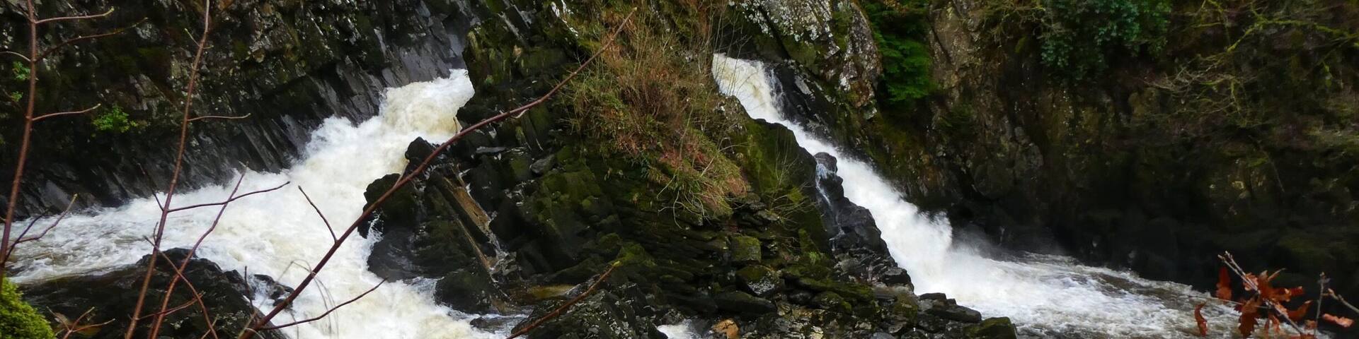Nice view of Conwy Falls, oh and my boots as well