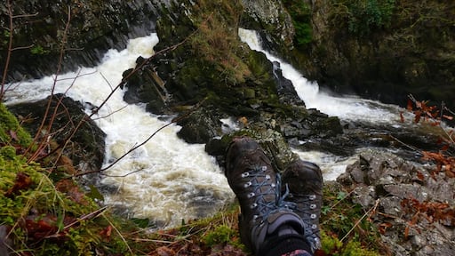 Nice view of Conwy Falls, oh and my boots as well