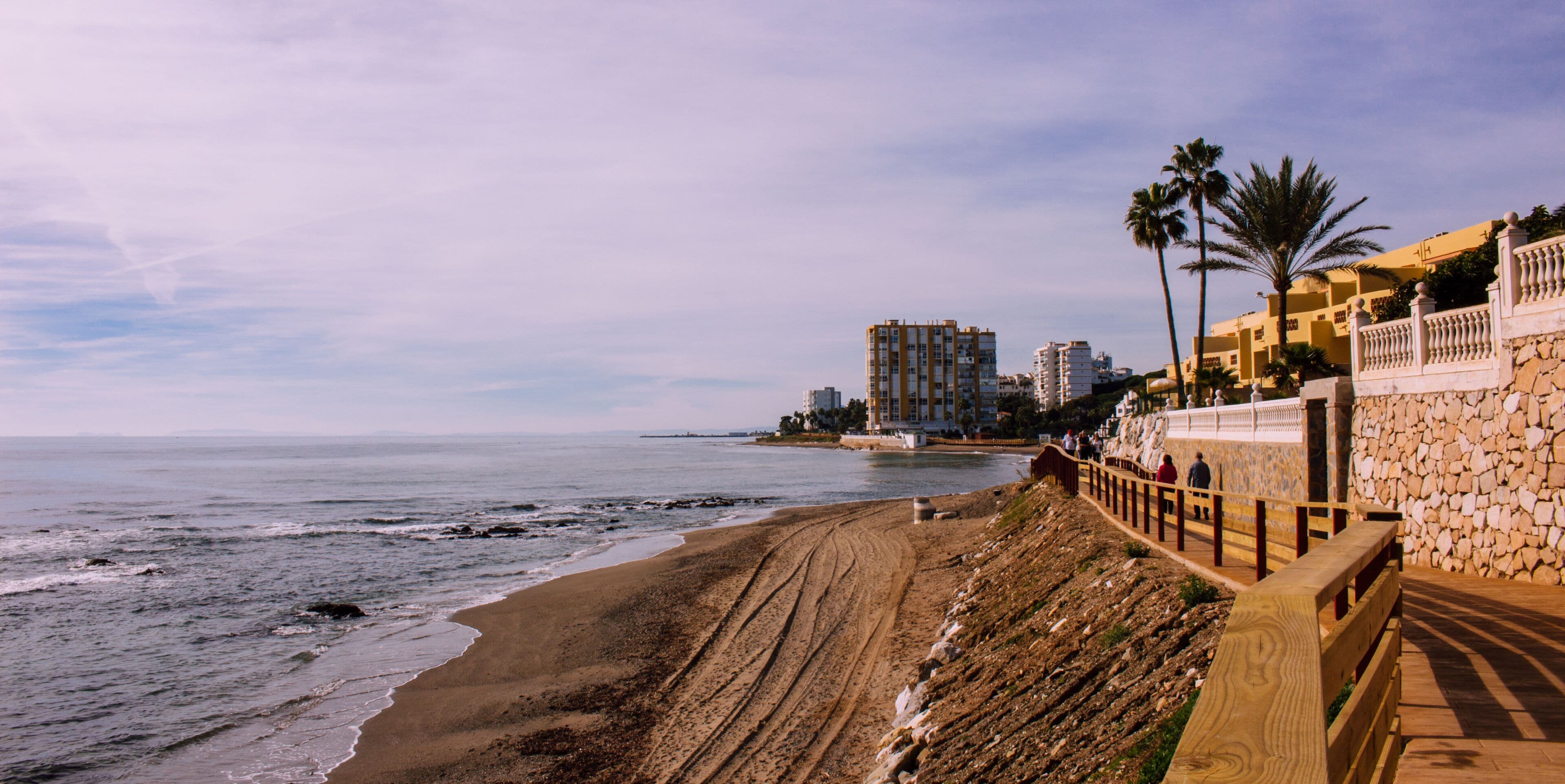 Promenade. Calahonda Beach, Mijas, Costa del Sol Occidental, Malaga, Andalusia, Spain. Picture taken – 2 December 2018.